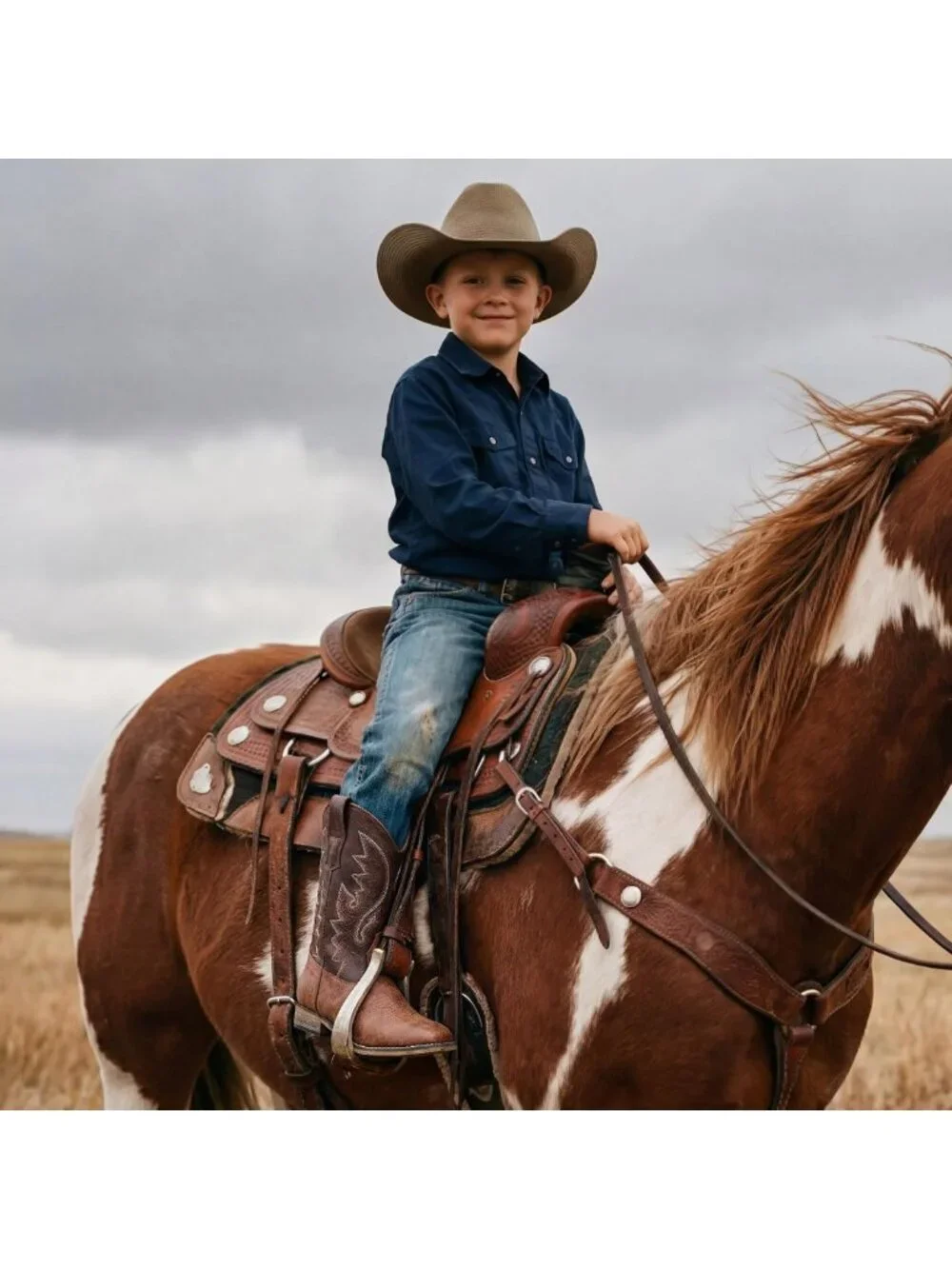Stylish Kids Cowboy Boots - Western Cowgirl & Cowboy, Pull-On, Square Toe